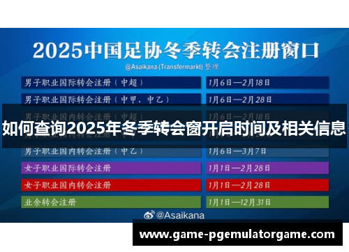 如何查询2025年冬季转会窗开启时间及相关信息
